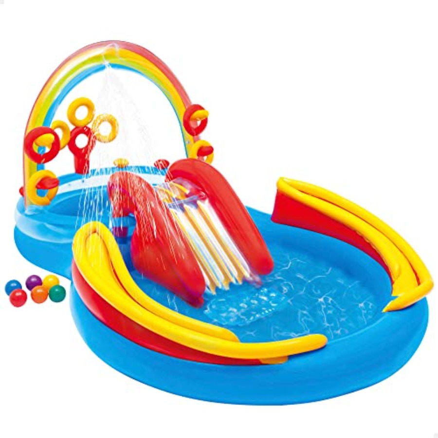 Ring Toss Outdoor - Piscina inflable con tobogán acuático y