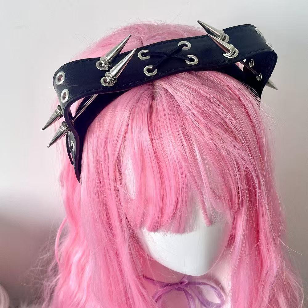 Ring Toss Outdoor - Diadema Punk Harajuku con Remaches, Diadema