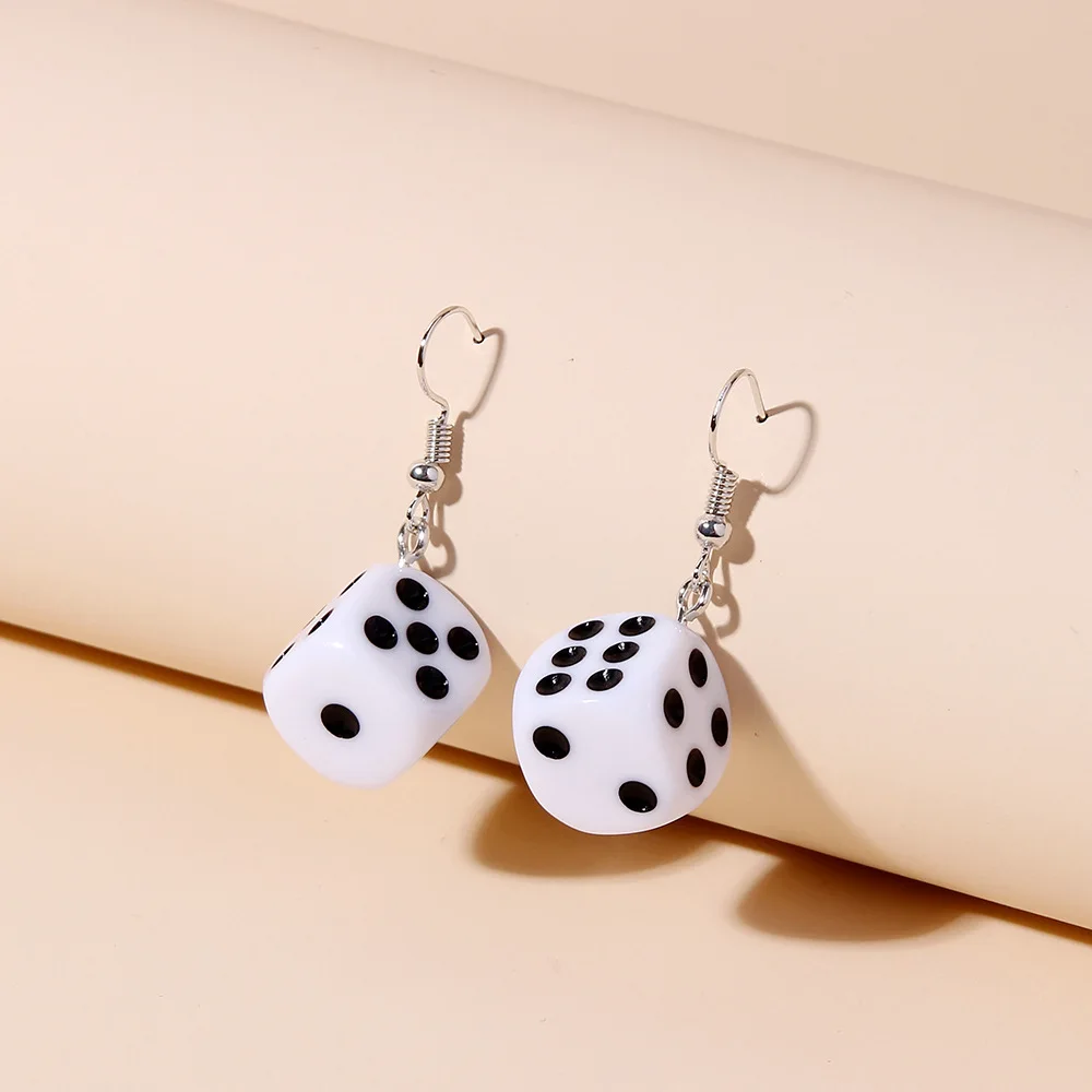 Party Games Gamecube - Pendientes de cubo blanco creativos de