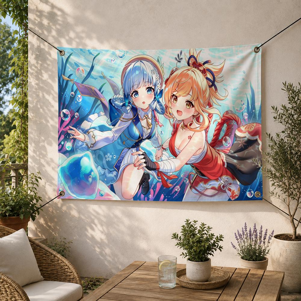 Games Garden Party - Banderas decorativas con motivos de Genshin