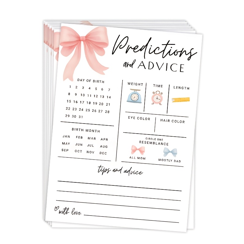 20 Tarjetas de Predicción e In - Party Games Baby Shower reseña y precio